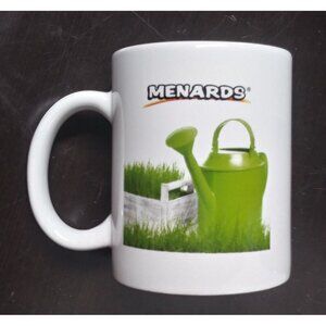 NWT Menards Coffee Mug Home Improvement Store garden tools white green 11 oz